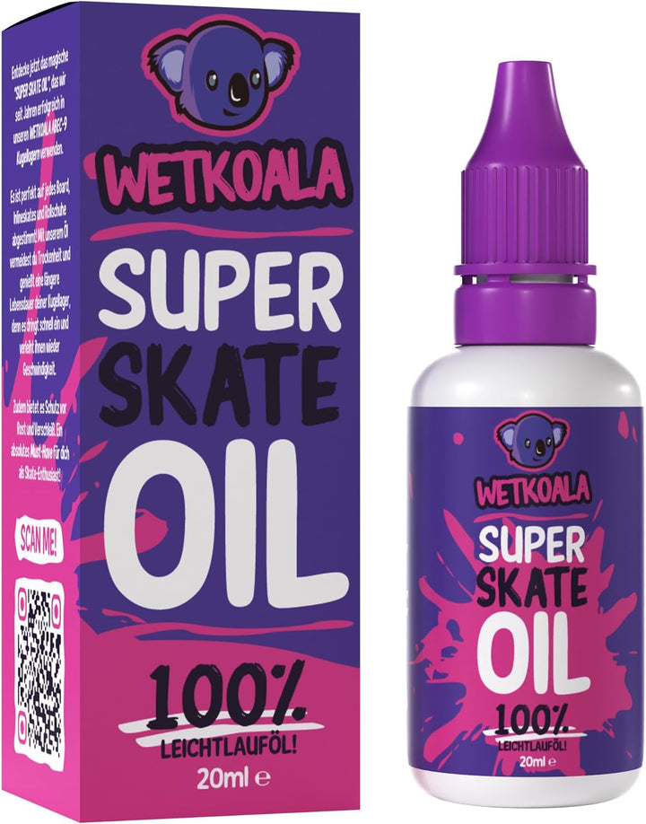 WETKOALA Skate Öl für Kugellager (20ml) SUPER Skate Oil Leichtlauföl für Skateboards, Inliner, Longb