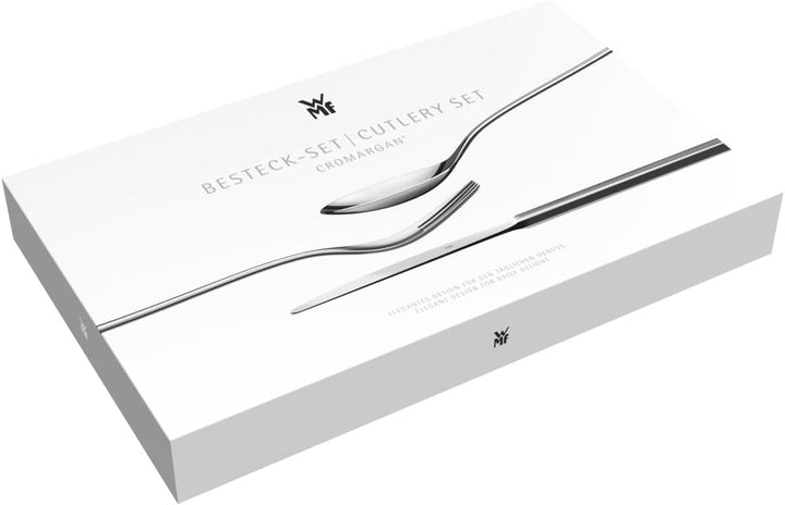 WMF Atria Edelstahl Besteck Set 6 Personen, Essbesteck Set 30 teilig, Monobloc-Messer, Cromargan Ede
