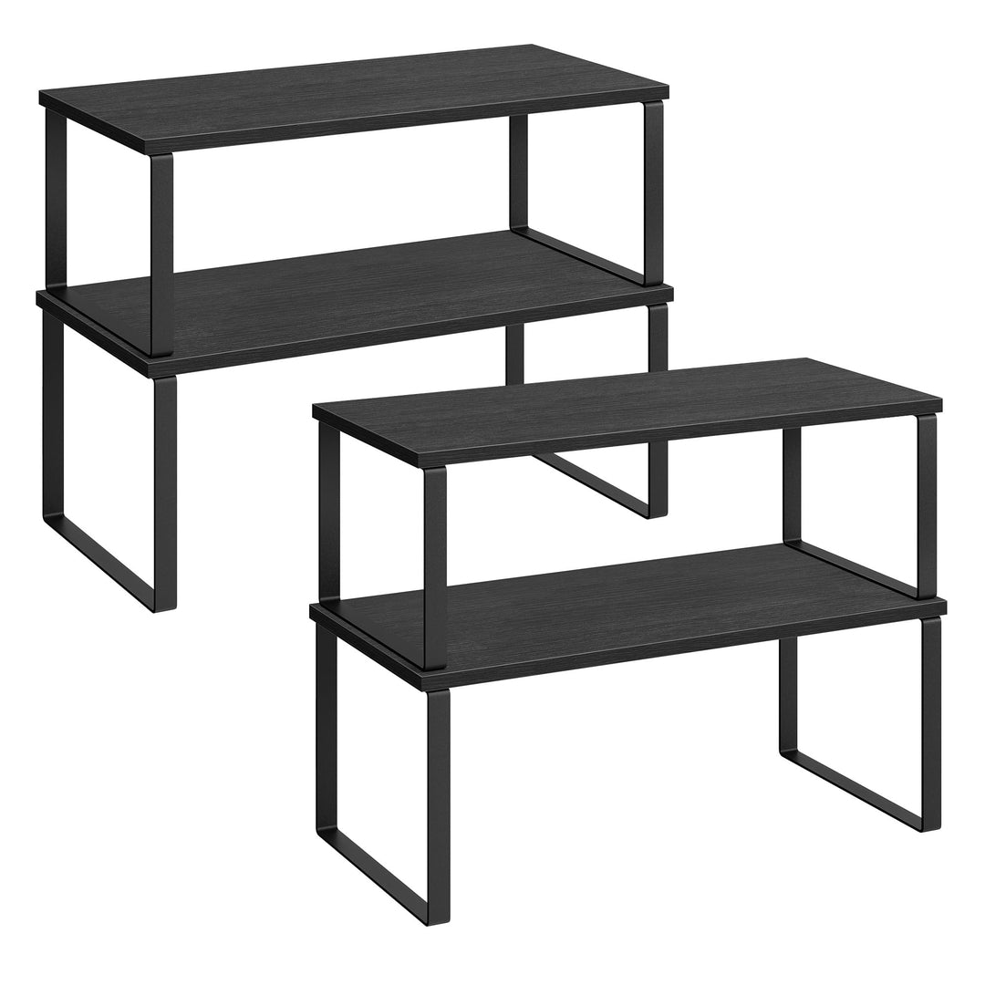 SONGMICS Gewürzregal, 4er Set, Küchenregal, Küchen-Organizer, erweiterbar, Gewürzhalter, stapelbar,