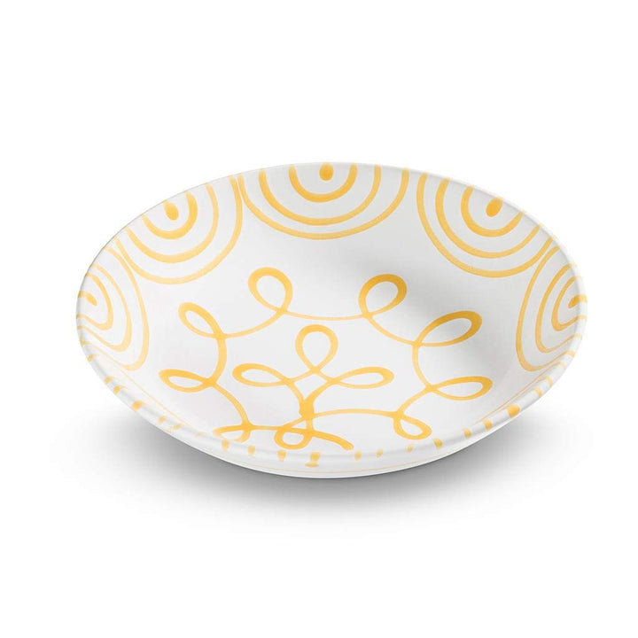 GMUNDNER KERAMIK Suppenteller, Durchmesser: 20 cm, Gelbgeflammt, handgemachte Keramik aus Österreich