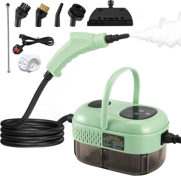 Tragbarer Dampfreiniger 2500 W, 1100 ml Hochdruck-Dampfreiniger mit 3 Bürstenköpfen, Multifunktional