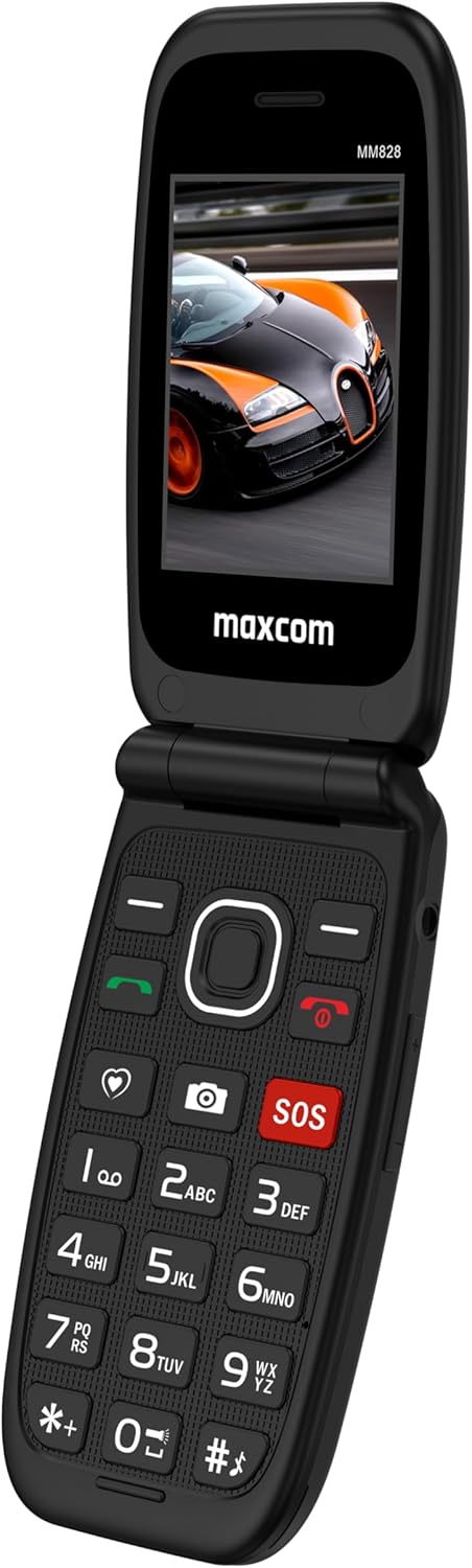 MAXCOM MM828 4G-Handy für ältere Menschen mit Flip-Deckel, grosse Tasten und Symbole, SOS-Taste, 8 S