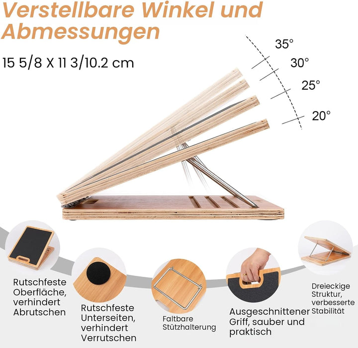 StrongTek Portable Wooden Slant Board mit einstellbarem Schrägbrett und Wadenstrecke, Professionelle