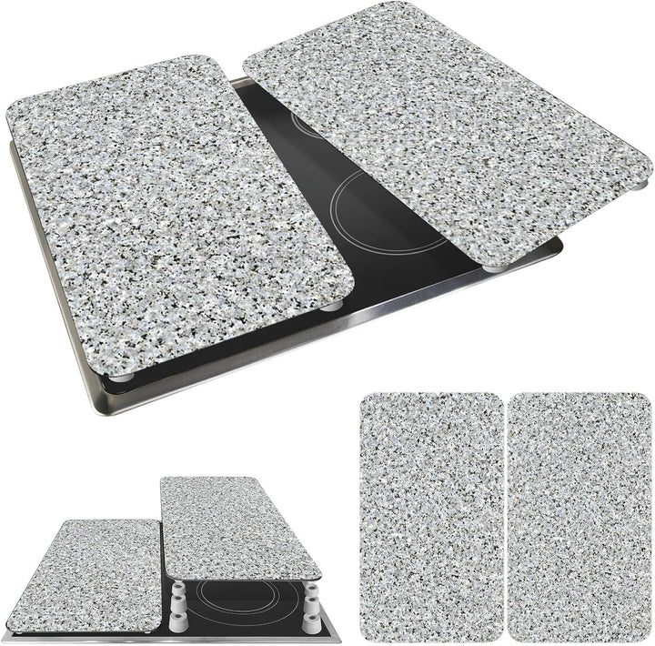 WENKO WENKO Herdabdeckplatte Universal Granit 2er Set, für Glaskeramik-, Elektro- und Gasherde, auch