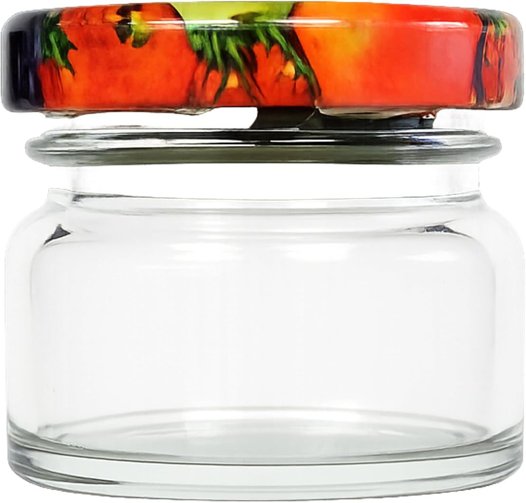 Vitrea 25x Mini Marmeladengläser 30 ml - mit Deckel Obst TO 43 - kleine Einmachgläser zum befüllen m