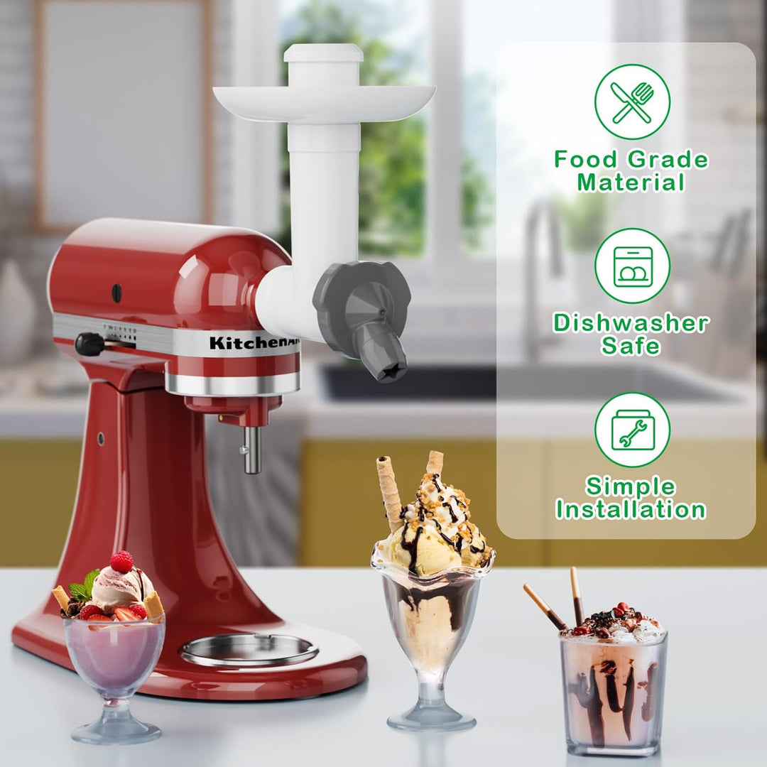 OTOmitra Eismaschine Aufsatz für Kitchenaid Standmixer, Fruchteismaschine Aufsatz BPA-freien, lebens