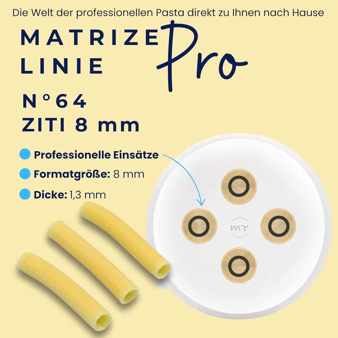 My Trafile – Matrize Linie Pro N°64 Ziti 8 mm aus POM mit professionellen Einsätzen, kompatibel mit