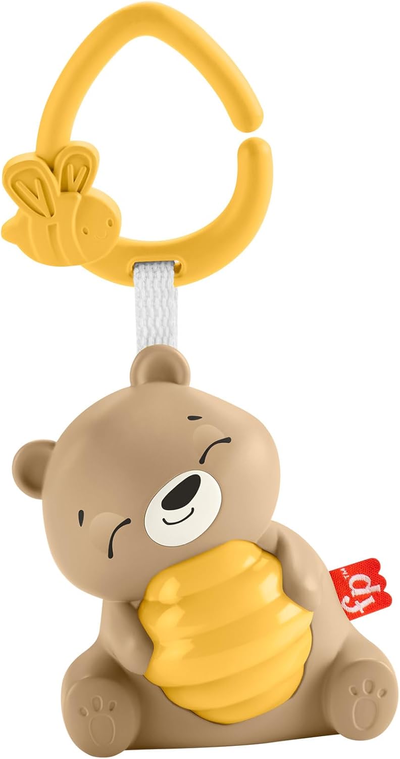 Fisher-Price Beruhigendes Bärchen Spieluhr zum Mitnehmen für Babys mit Nachtlicht und einstellbarem