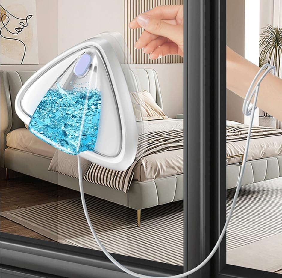 Hooha Fensterputzer Magnetisch Für Einfach Fenster, 2.5M Sicherheitsseil,Anti-Tropf-Material Nicht L