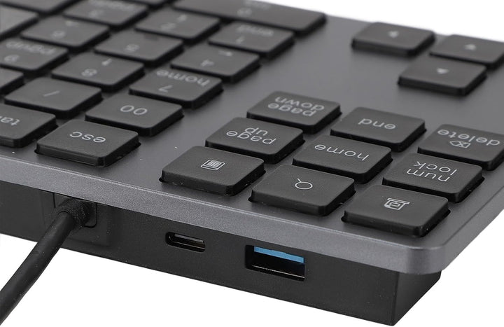 Zunate USB-C-Ziffernblock, HUB 5 Gbit/s, Kabelgebundenes Zahlentastatur-Pad, Kabelgebunden, Plam-Grö