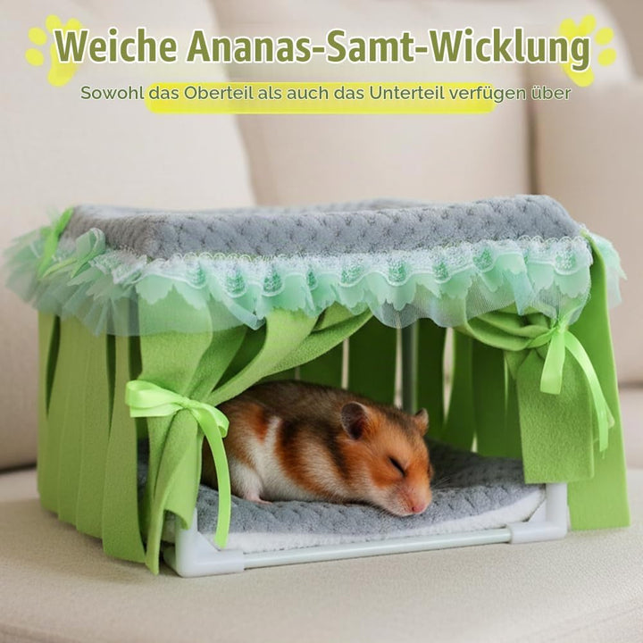 DONGKER Meerschweinchen Bett, Kuschelig Meerschweinchenversteck, 24x24x19 cm, Gemütliches Kleintierb