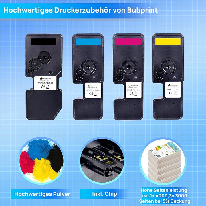 4 Toner kompatibel als Ersatz für Kyocera TK-5240 TK5240 für Ecosys M5526cdw M5526cdn P5026cdw P5026
