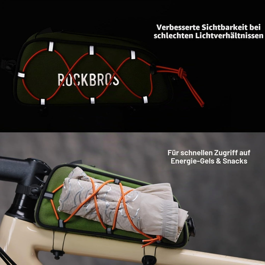 ROCKBROS Road to Sky Fahrrad Rahmentasche Wasserabweisend Oberrohrtasche 0,7L Reflektierend Fahrradt