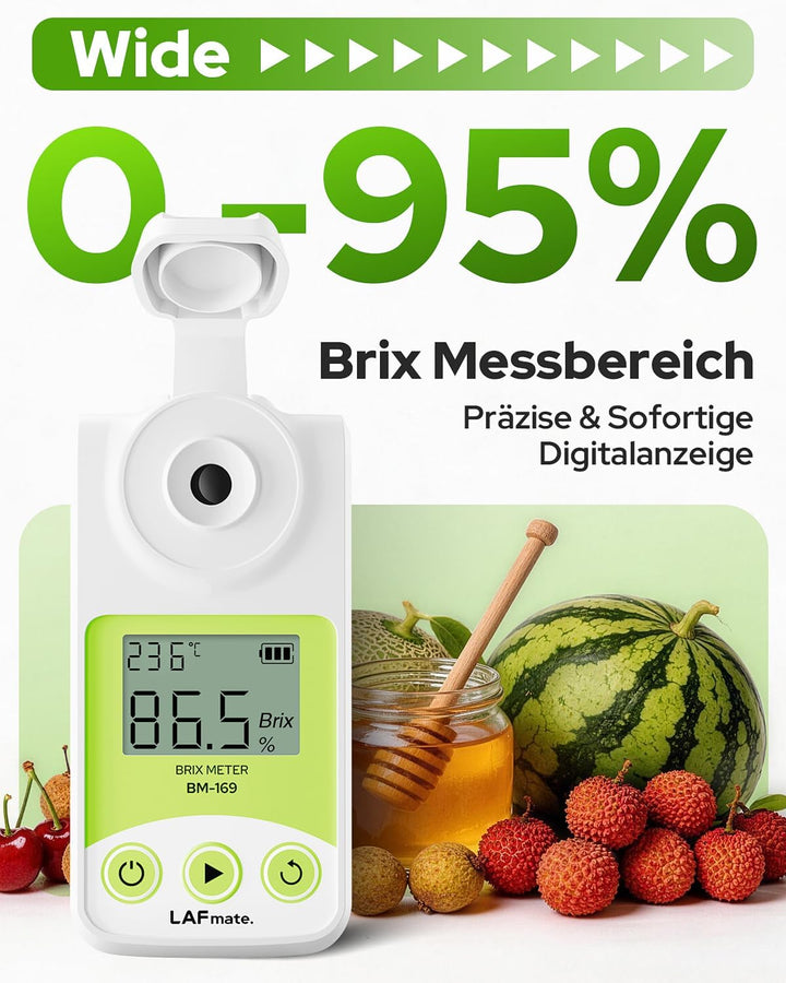 Digital Brix Refractometer 0-95% LAFMATE Brix Mater for Honey Maple Syrup, Sugar Refractometer with