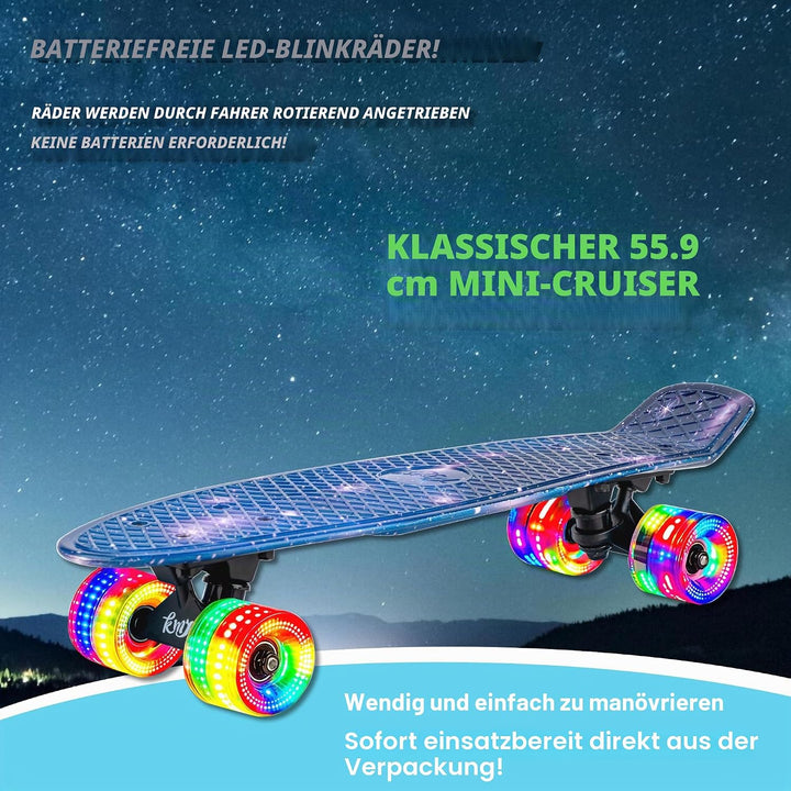 KMX Klassisches Mini Cruiser Skateboard für Kinder,Erwachsene | Tragbarer Compact für Jungen,Mädchen
