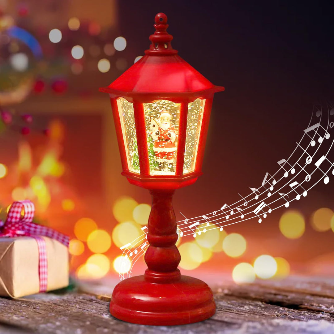 Weihnachtsdeko Laterne, Weihnachts Schneekugel Laterne mit Musik, Weihnachten Deko, Weihnachtslatern