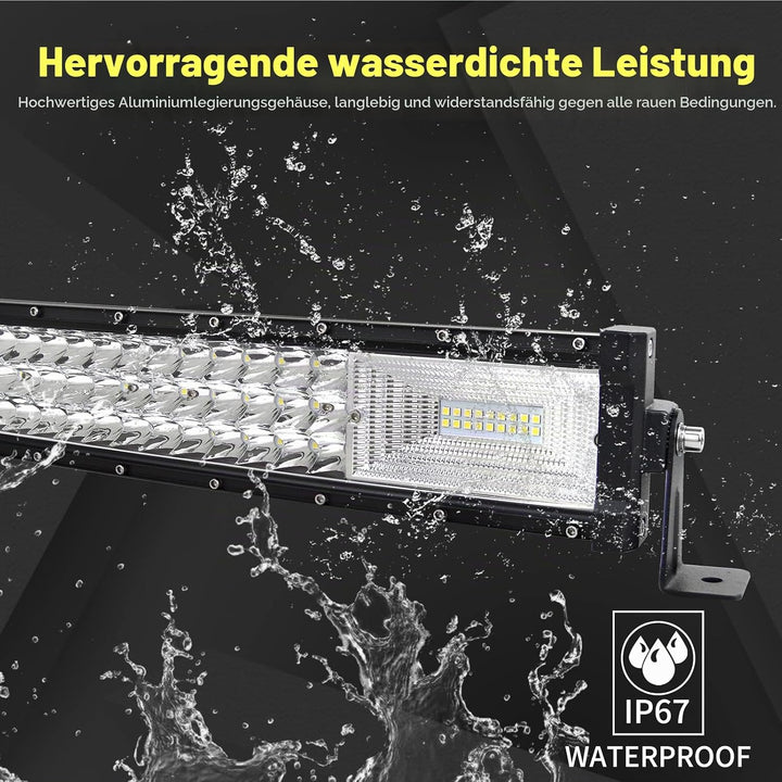 Willpower LED Arbeitsscheinwerfer Bar 32 Zoll 405W Zusatzscheinwerfer 12V Triple Reihe Gebogen IP67