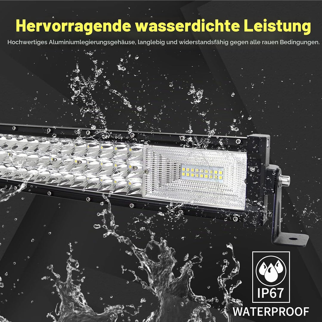 Willpower 32 Zoll 81CM 405W Led Arbeitsscheinwerfer Bar Gebogen + Magnet Halterungen + Kabelbaum Led