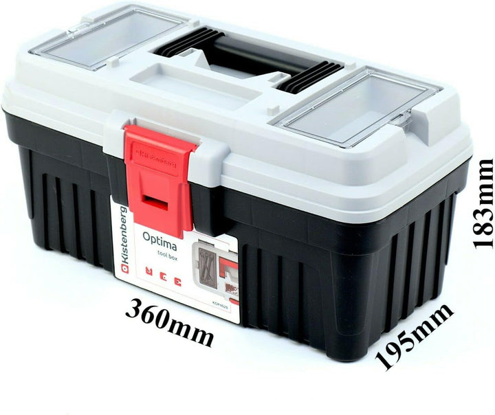 Werkzeugkoffer Werkzeugbox Werkzeugkasten mit Werkzeugtrage Ergonomischer Griff Robuster Deckel ABS