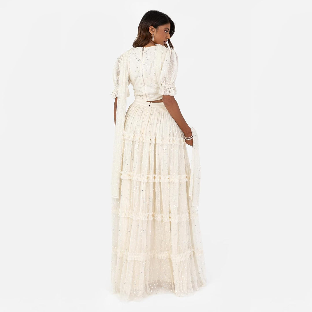 Maya Deluxe Damen Indian Traditional Dress For Women Outfit Lengha Choli Lehenga Saree Skirt And Top