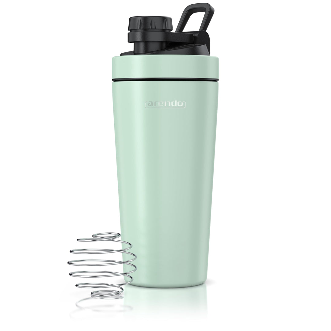 Arendo - Edelstahl Trinkflasche mit Mix kugel, 750ml, Edelstahl Mix Ball, Spülmaschinen geeignet, Ed