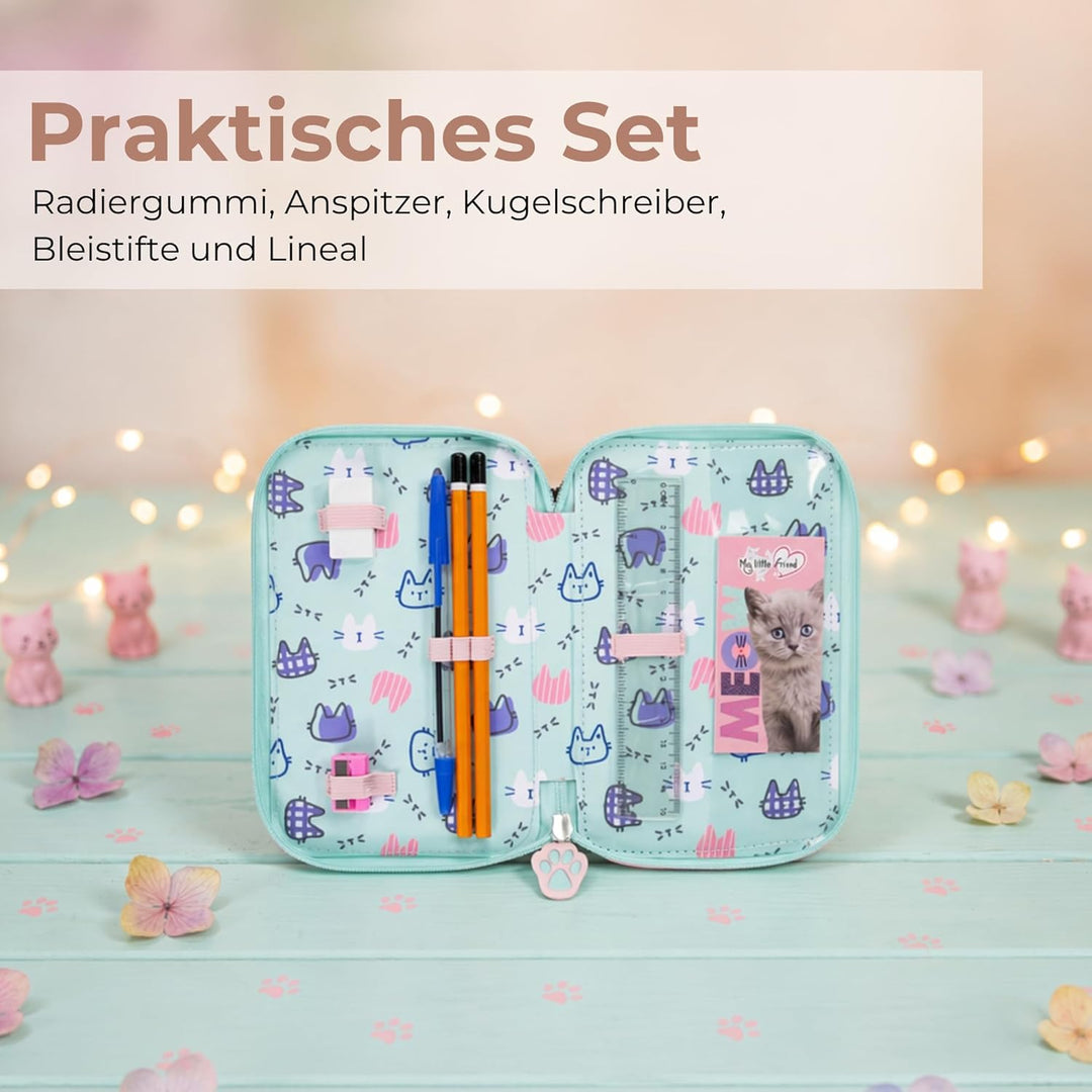 Goldkids - Federmäppchen 3 Fächer - Mäppchen für Mädchen und Jungen - Federmappe 3-Fach Federtasche