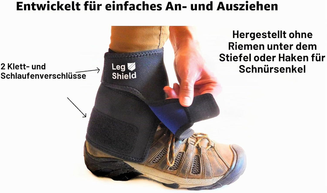 Leg Shield Niedrige Gamaschen – Klettverschluss-Design für einfaches An- und Ausziehen – Neopren-Bei