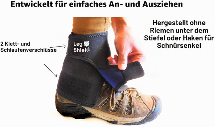 Leg Shield Niedrige Gamaschen – Klettverschluss-Design für einfaches An- und Ausziehen – Neopren-Bei