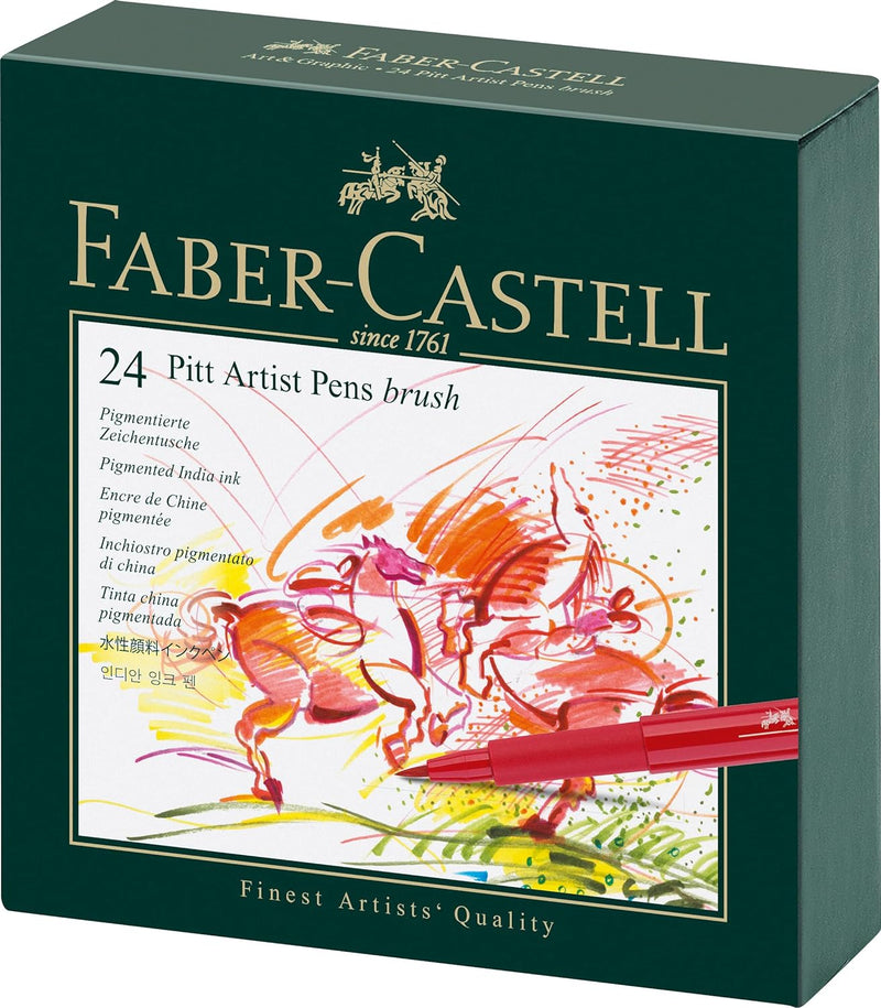 Faber-Castell 167147 - Pitt Artist Pen Geschenkbox, 24 Farben 1 stück (24er Pack) Single, 1 stück (2