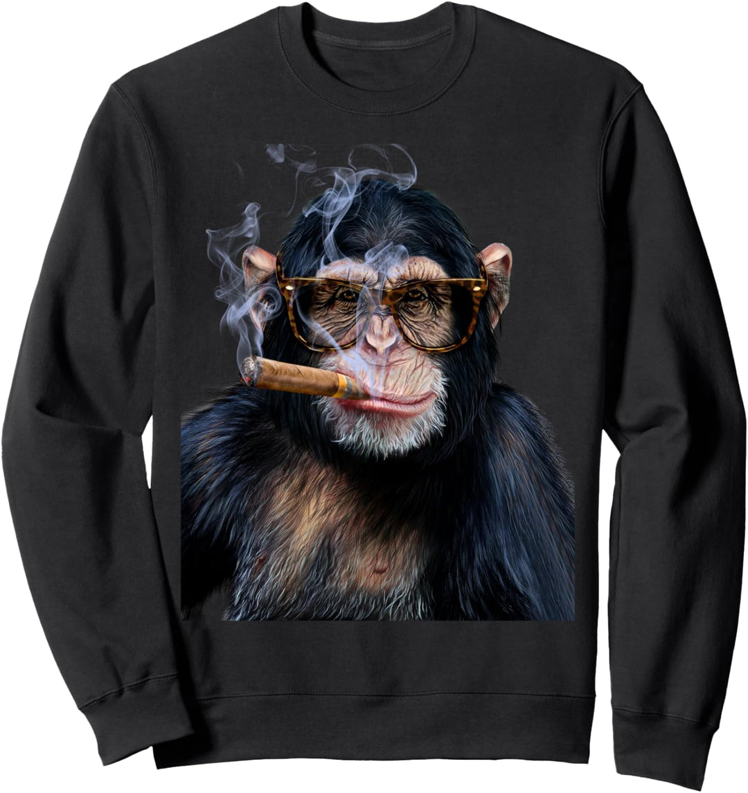 Hipster-Affe mit Zigarre Sweatshirt