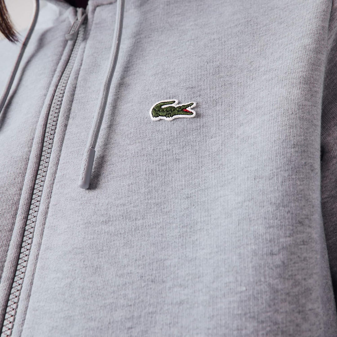 Lacoste Herren Sweatjacke SH9626, Männer Sweatshirt Reissverschluss,Regular Fit, Chinesisches Silber