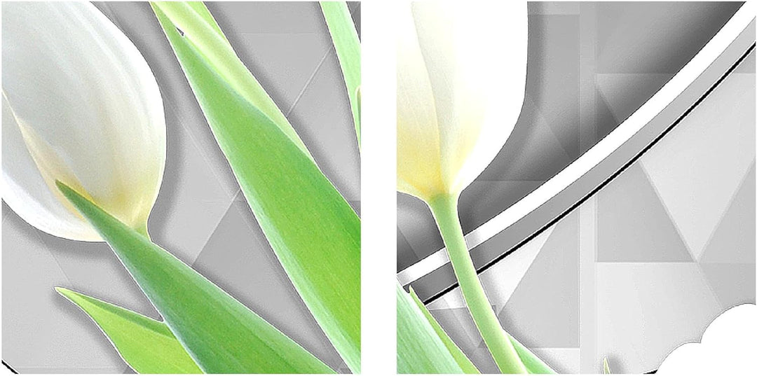 Runa Art Wandbilder Blumen Tulpen Bild XXL Wohnzimmer Schlafzimmer Grau Grün Diamant 120 x 80 cm 3 T