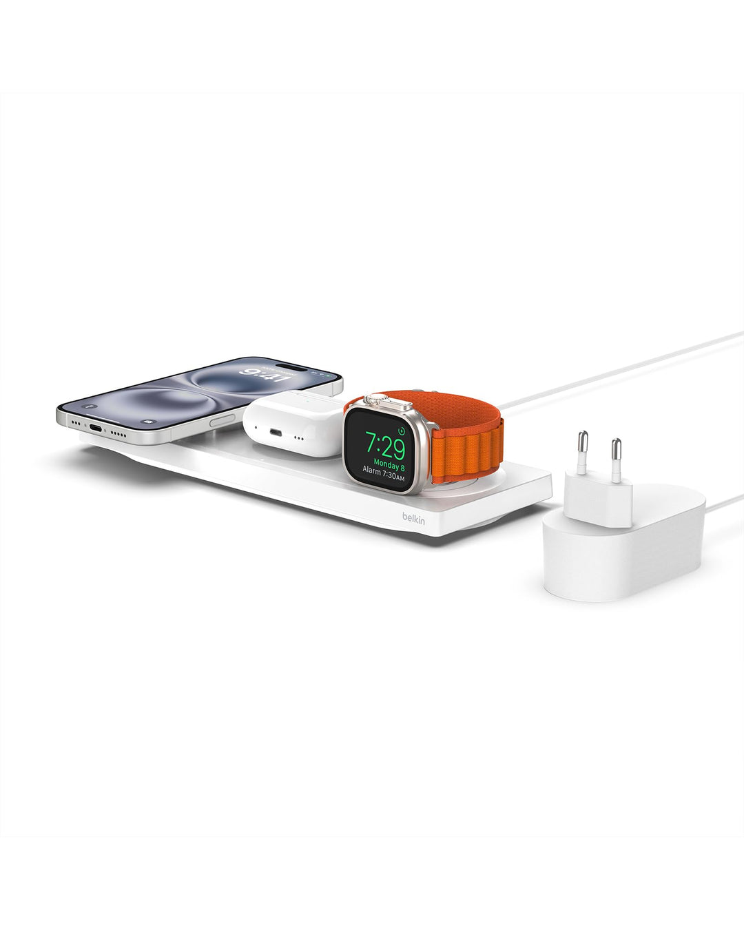 Belkin MagSafe drahtloses 3-in-1-Ladegerät, MFi-zertifiziertes Ladepad, MagSafe Ladestation für die