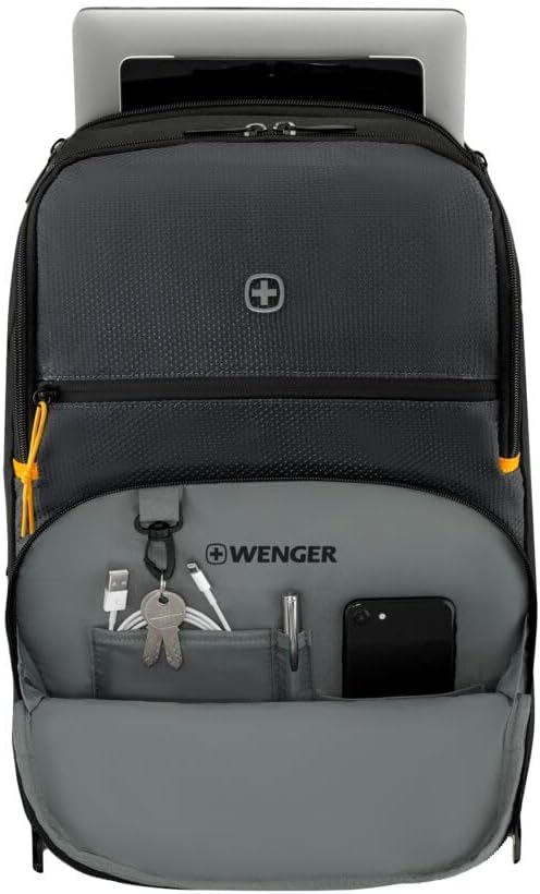 Wenger NEXT 23, Move, Gravity Black, Schwarz, 33cm x 45cm x 21cm, Schwarzer Rucksack