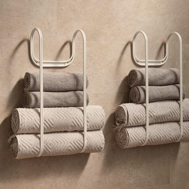 Wand‑Handtuchhalter aus pulverbeschichtetem Metall LAVNA – Modern & Minimalistisch | Platz für 6 gro