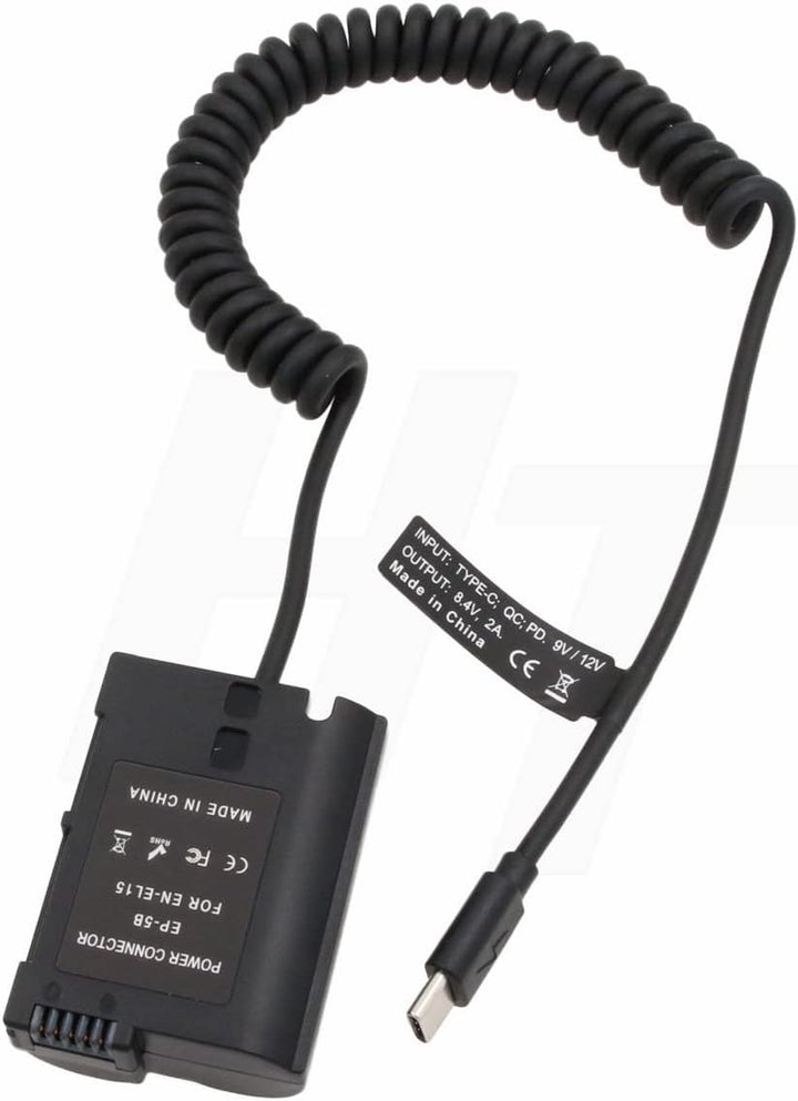 HangTon Power Bank C PD 9V 12V USB C zu EP-5B DC Koppler für Nikon D7000 D7100 D7200 D7500 D500 D610