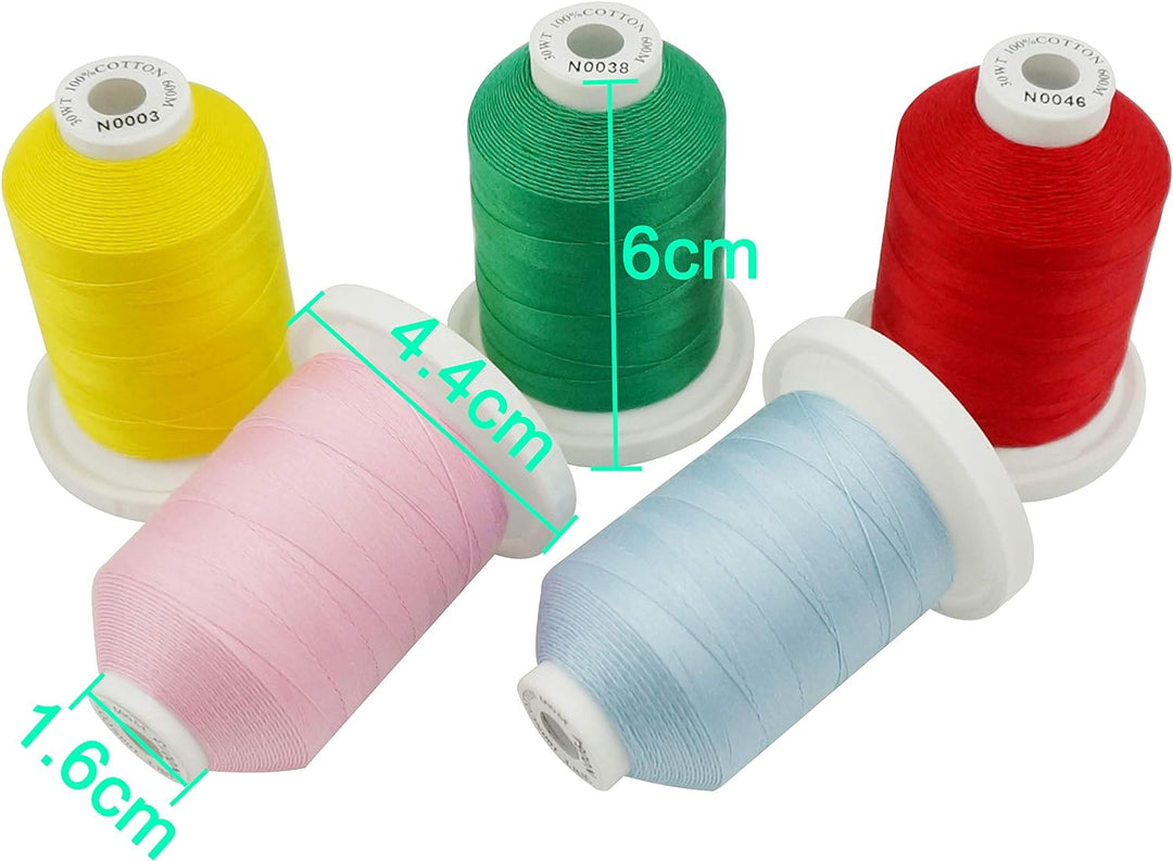 New brothread 24 Grund Farben Mehrzweck 100% Mercerisierte Baumwollfaden 30WT (50S/3) 600M zum Quilt