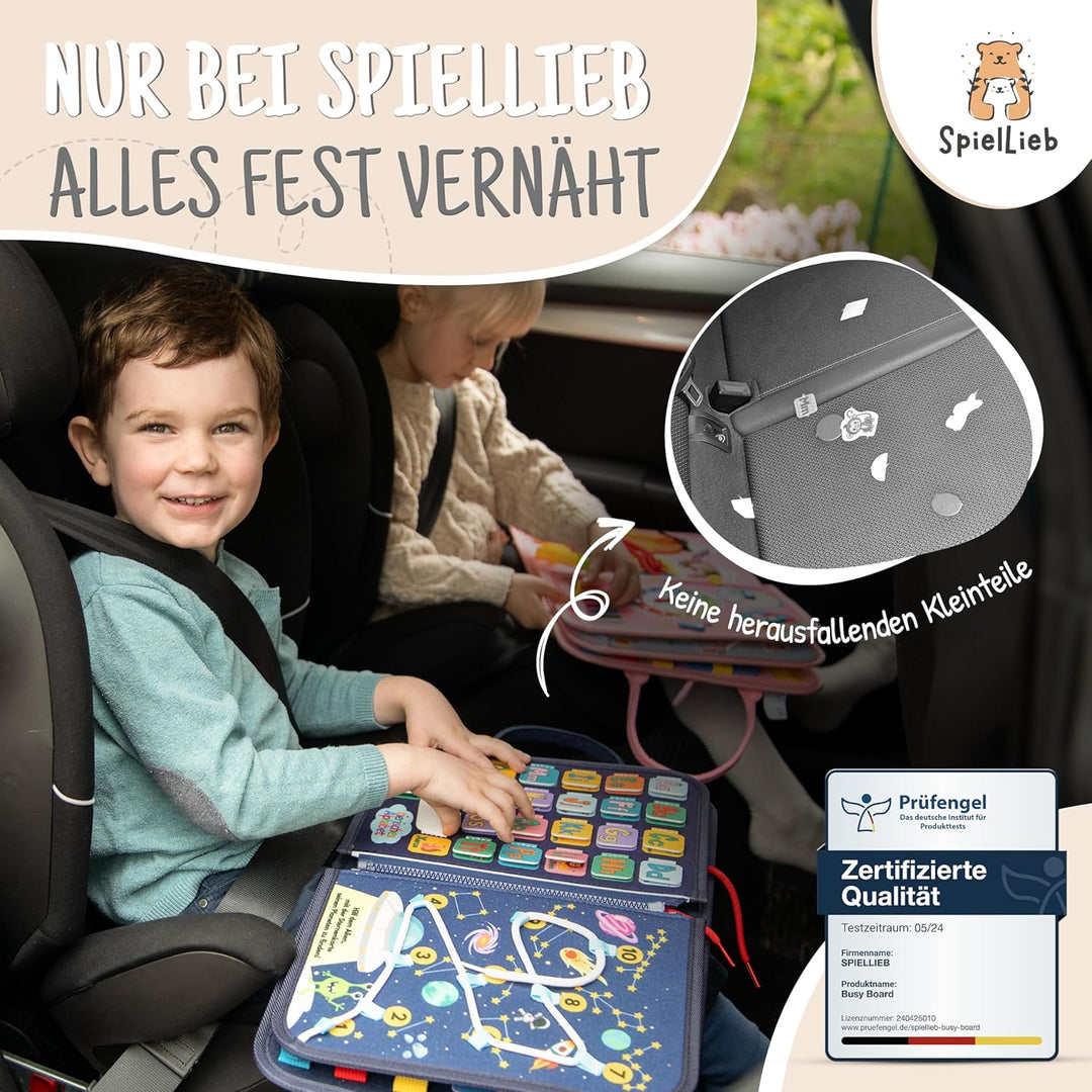 SpielLieb® Montessori Busy Board Deutsch ab 3 Jahre - interaktives Activity Board Spielzeug für Klei