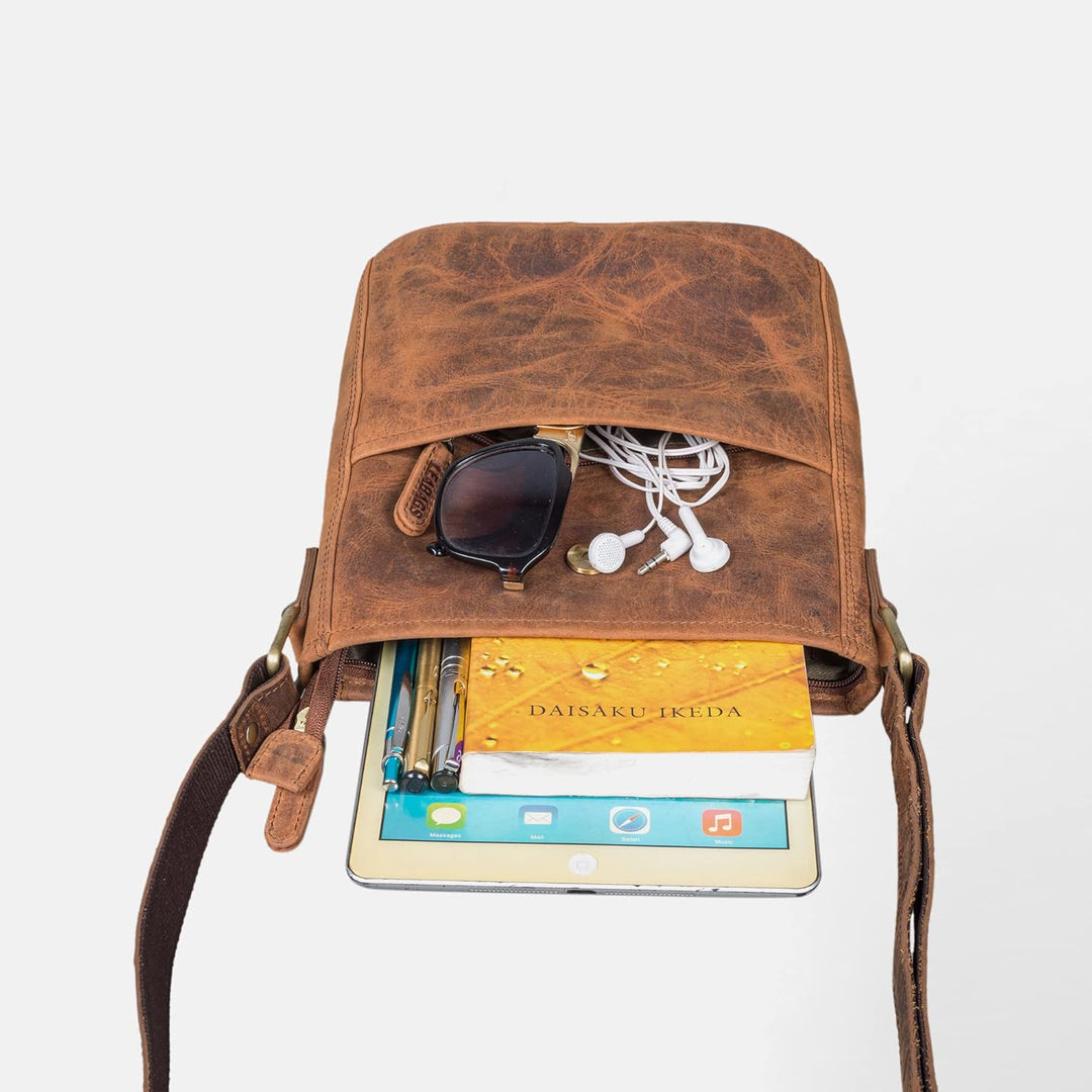 LEABAGS Leder Handtasche Damen I Premium Echtleder Umhängetasche I Damen Schultertasche I Damentasch