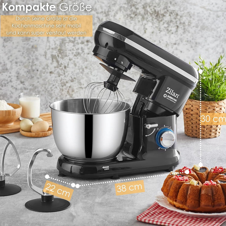 Elektrische Küchenmaschine Rührgeräte & Mixer Knetmaschine zum Backen Teigmaschine Schneebesen Rühr-