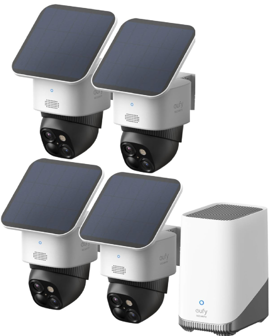 eufyCam S340 4-Kamera-Set, Überwachungskamera aussen solar, 360°-Überwachung, Keine Toten Winkel, Üb