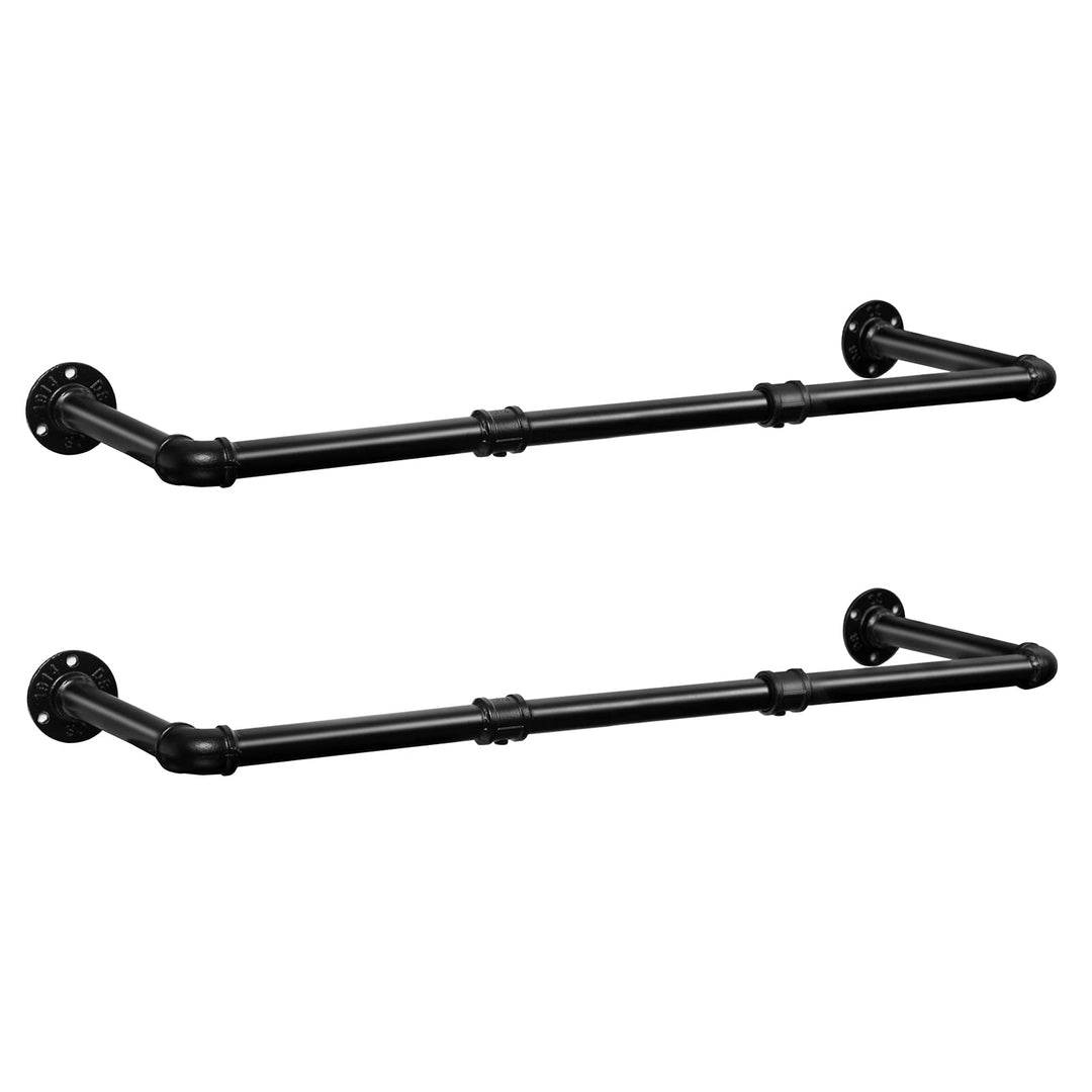 HOOBRO Industrierohr Kleiderstangen 2er Set, 104 cm Garderobenstangen Wandmontage, Abnehmbare Kleide