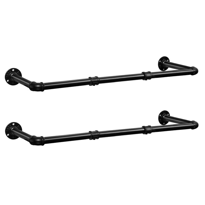 HOOBRO Industrierohr Kleiderstangen 2er Set, 104 cm Garderobenstangen Wandmontage, Abnehmbare Kleide