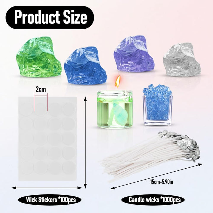 RANJIMA Gel Wachs Kerze Making Kit, Gelee Wachs DIY Kerze Machen Handgefertigte Material Crystal für