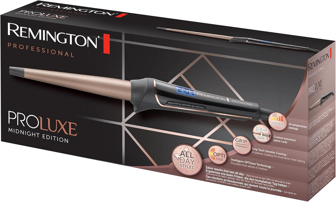 Remington Lockenstab grosse Locken & natürliche Wellen [kegelförmig 25-38mm] PROluxe Midnight (OPTIh