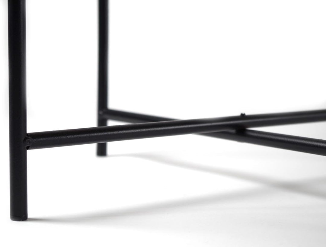 Kobolo Beistelltisch Coffee aus Seegras und Metall - Tablett - 38x38x45cm, 38x38x45
