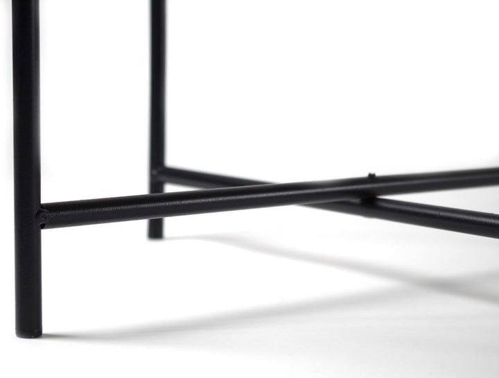 Kobolo Beistelltisch Coffee aus Seegras und Metall - Tablett - 38x38x45cm, 38x38x45