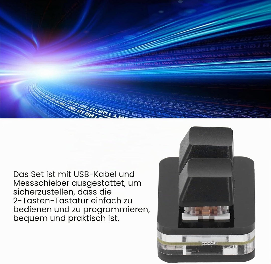 2 Tasten Tastatur für OSU, USB Gaming Tastatur mit Rotem Achsenschalter, Mechanische Mini Hotswap Ta