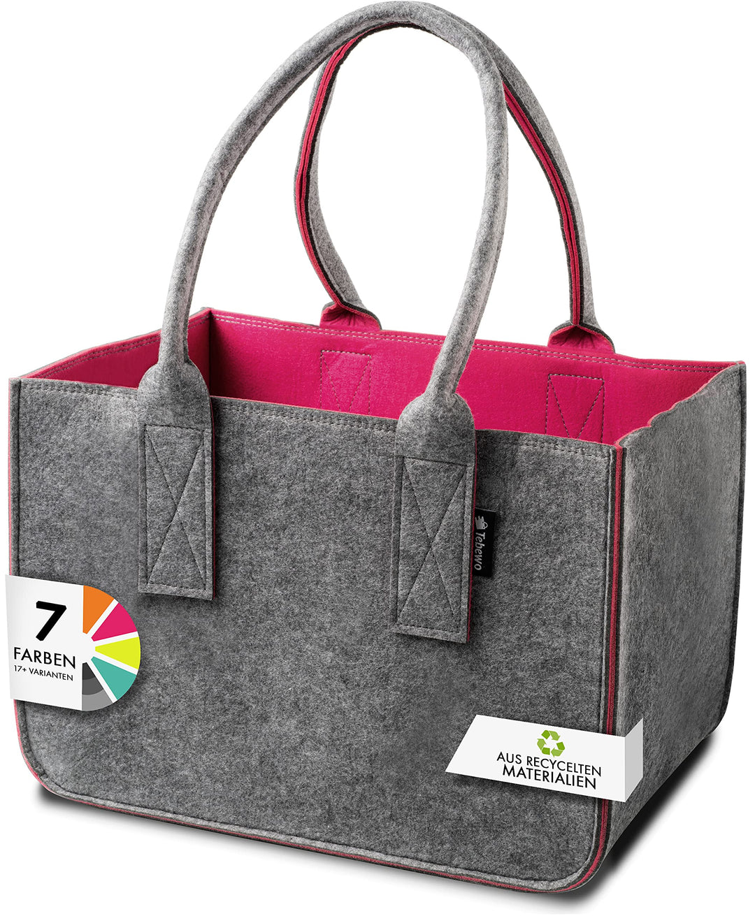 Filztasche - praktische Einkaufstasche - modische Shopping Bag - Einkaufskorb aus Filz - faltbare Tr