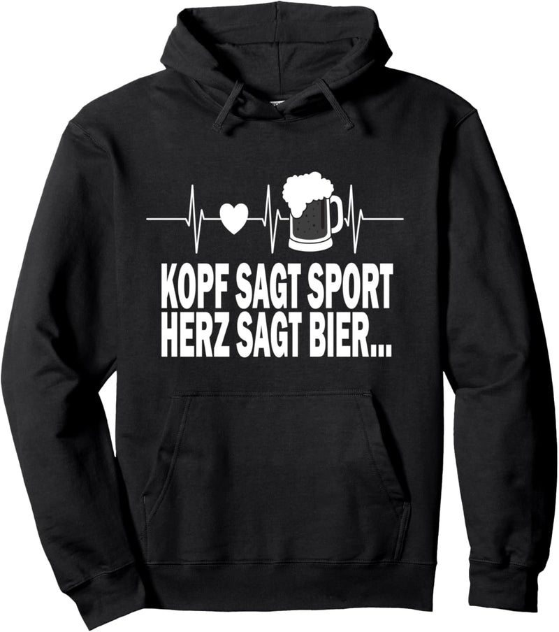 Herz sagt Sport, Kopf sagt Bier T-Shirt Spruch Pullover Hoodie